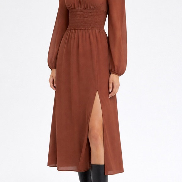 Wilfred Bella Slit Dress-Epicurean Brown-Size Medium - Picture 3 of 11